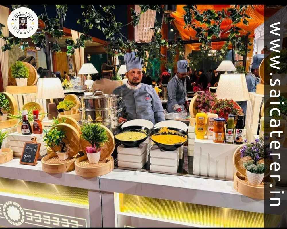 Professional chef at wedding catering counter in Kolkata