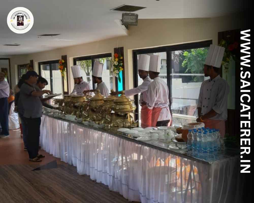 Budget-friendly birthday catering staff in uniform at clean venue
