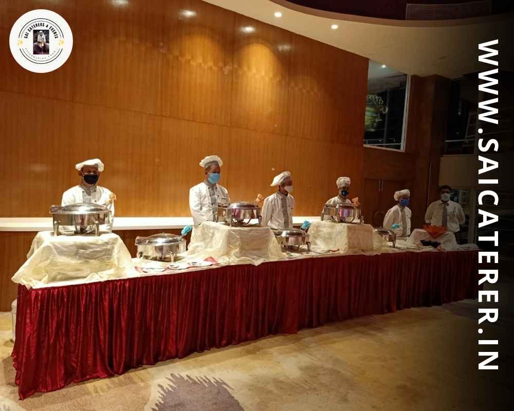 Corporate caterers in Kolkata at large venue with decorated counter
