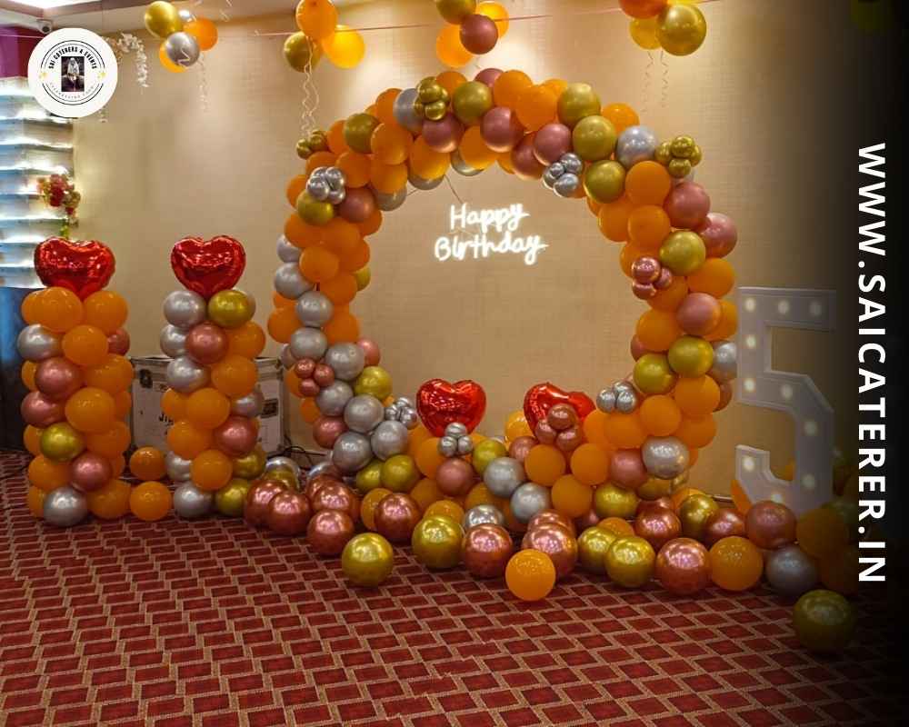 Small party catering birthday balloon decor for 50-year-old in Kolkata